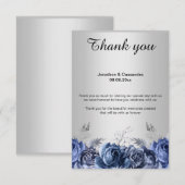 ELEGANT EENVOUDIGE BLAUWE VERSILVER DANK JE KAART (Voorkant / Achterkant)