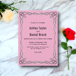 Elegant Eenvoudige Blush Roze Moderne Bloemen Brui Kaart