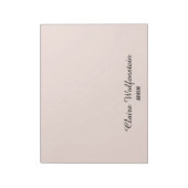 Elegant Eenvoudige Blush Roze Persoonlijke Script Notitieblok (Linkerzijde)