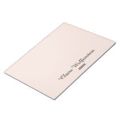 Elegant Eenvoudige Blush Roze Persoonlijke Script Notitieblok (Schuin)