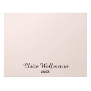Elegant Eenvoudige Blush Roze Persoonlijke Script Notitieblok