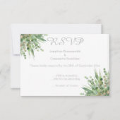ELEGANT EENVOUDIGE EUCALYPTUS SILVER RSVP INVITATI KAART (Voorkant)