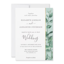 Elegant eenvoudige eucalyptusbruine moderne bruilo