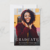 Elegant eenvoudige foto afstuderen aankondiging (Voorkant)