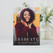 Elegant eenvoudige foto afstuderen aankondiging (Staand voorkant)