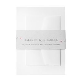 Elegant eenvoudige grijze en rode bloem uitnodigingen wikkel