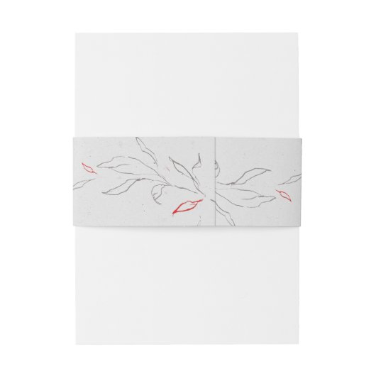 Elegant eenvoudige grijze en rode bloem uitnodigingen wikkel (Achterkant Voorbeeld)