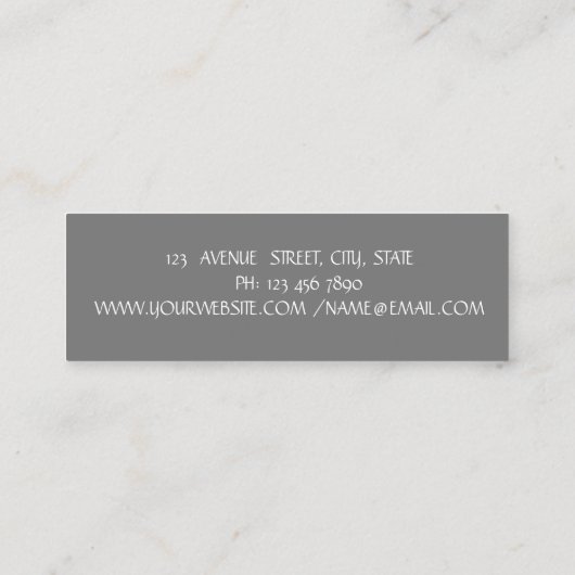 Elegant eenvoudige grijze, roze Folie penseelstree Mini Visitekaartje (Achterkant)