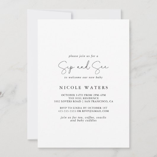 Elegant Eenvoudige Kalligrafie Snip and See Kaart (Voorkant)