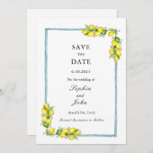 Elegant eenvoudige Lemons sparen de datum Save The Date (Voorkant / Achterkant)