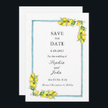 Elegant eenvoudige  Lemons sparen de datum Save The Date<br><div class="desc">Waterverf  Lemon Wedding SAVE de DATUM kaart |  kaart waarop de waterverf van citroenen wordt geïllustreerd. Deze citroen sparen de datumkaarten zijn perfect voor lente en zomerbruiloften. Pas de stijl,  kleur en grootte van het tekstlettertype aan. Overeenkomende objecten zijn beschikbaar.</div>