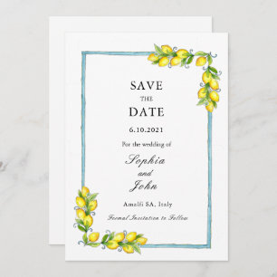 Elegant eenvoudige Lemons sparen de datum Save The Date