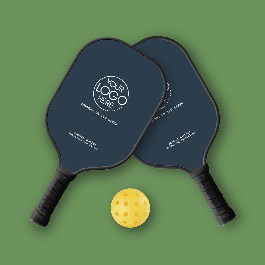 Elegant eenvoudige Logo marineblauw persoonlijk Pickleball Paddle