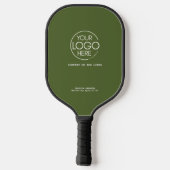 Elegant Eenvoudige Logo Olijfgroen Persoonlijk Pickleball Paddle (Achterkant)