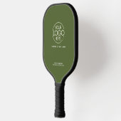 Elegant Eenvoudige Logo Olijfgroen Persoonlijk Pickleball Paddle (Links)