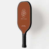 Elegant Eenvoudige Logo Terracotta Persoonlijk Pickleball Paddle (Links)