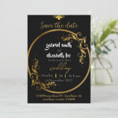 elegant & eenvoudige luxe gouden trouwuitnodiging kaart (Staand voorkant)