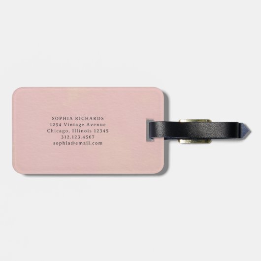 Elegant  | Eenvoudige minimale blos Bagagelabel (Achterkant horizontaal)