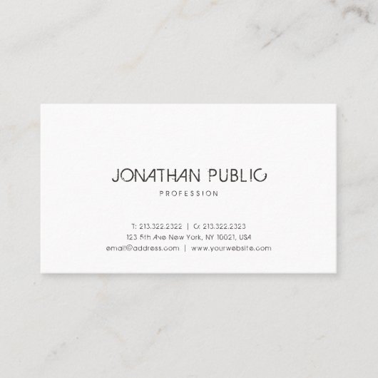 Elegant Eenvoudige Moderne Professionele Sjabloon  Visitekaartje (Voorkant)