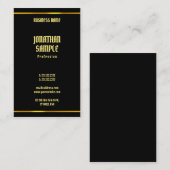 Elegant eenvoudige, moderne zwarte en gouden Sjabl Visitekaartje (Voorkant / Achterkant)