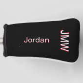 Elegant, eenvoudige naam Monogram rood wit Aangepa Golfheadcover (Voorkant)