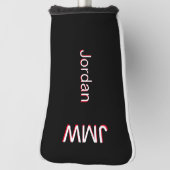 Elegant, eenvoudige naam Monogram rood wit Aangepa Golfheadcover (Draai 90)
