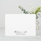 Elegant Eenvoudige Naam Script Foto Bruiloft Bedankkaart (Staand voorkant)