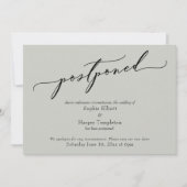 Elegant Eenvoudige Sage Groen Uitgestelde Bruiloft Kaart (Voorkant)