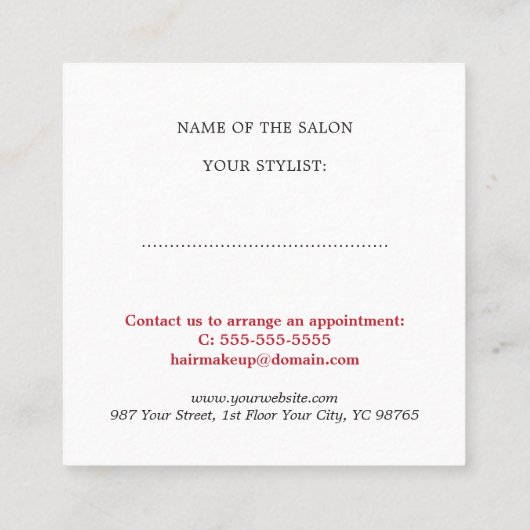 Elegant Eenvoudige Schoonheidssalon Vakantie Coupo Kortingskaartje (Achterkant)