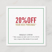 Elegant Eenvoudige Schoonheidssalon Vakantie Coupo Kortingskaartje (Voorkant)