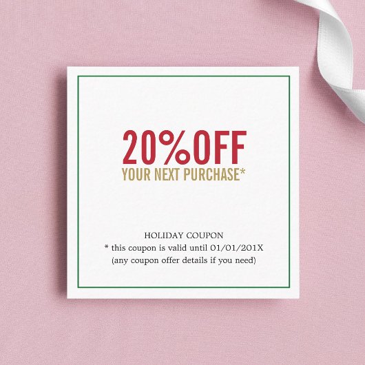 Elegant Eenvoudige Schoonheidssalon Vakantie Coupo Kortingskaartje