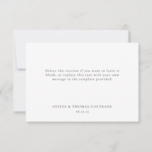 Elegant Eenvoudige scriptbeach getekend Hartelijk  Bedankkaart (Achterkant)