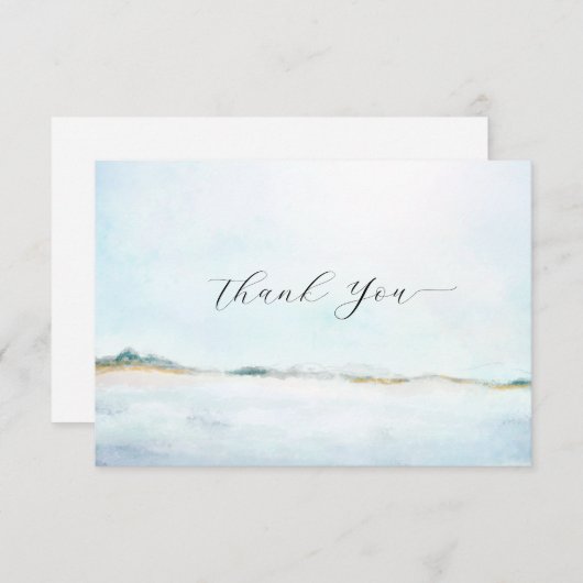 Elegant Eenvoudige scriptbeach getekend Hartelijk  Bedankkaart (Voorkant / Achterkant)