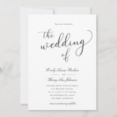 elegant eenvoudige scripttrouwuitnodiging kaart (Voorkant)