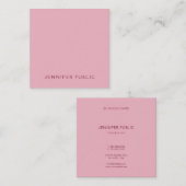 Elegant Eenvoudige Sjabloon Bord Roze Luxe Modern Vierkante Visitekaartje (Voorkant / Achterkant)