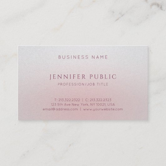 Elegant Eenvoudige Sjabloon Modern Luxe Premium Visitekaartje (Achterkant)