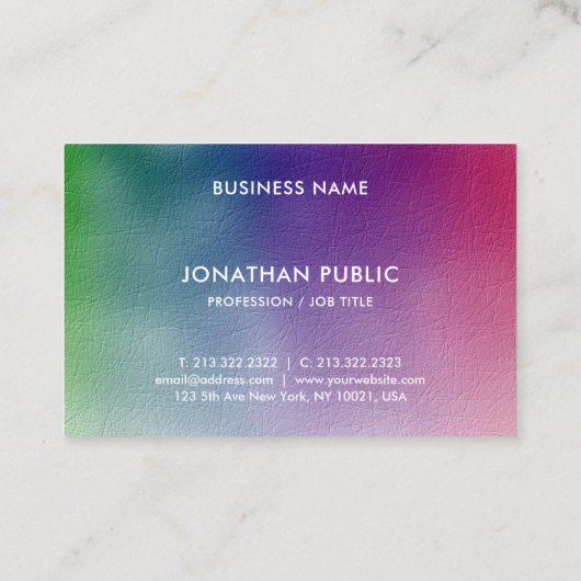 Elegant Eenvoudige Sjabloon Modern Minimalistisch Visitekaartje (Achterkant)