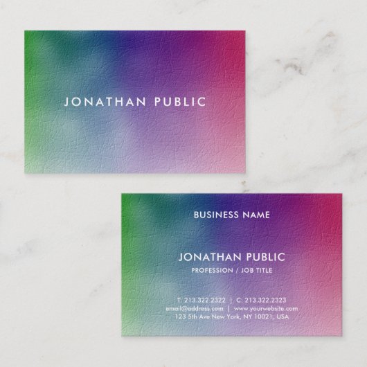 Elegant Eenvoudige Sjabloon Modern Minimalistisch Visitekaartje (Voorkant / Achterkant)