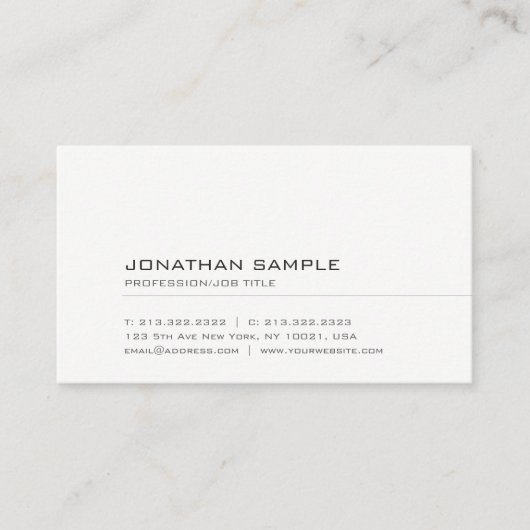 Elegant eenvoudige Sjabloon Moderne Professional Visitekaartje (Voorkant)