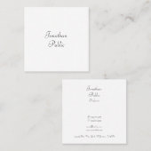 Elegant Eenvoudige Sjabloon van het Manuscript van Vierkante Visitekaartje (Voorkant / Achterkant)