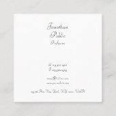 Elegant Eenvoudige Sjabloon van het Manuscript van Vierkante Visitekaartje (Achterkant)