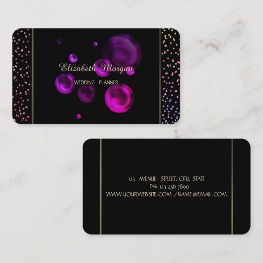 Elegant eenvoudige, stijlvolle, moderne Confetti, Visitekaartje (Voorkant / Achterkant)