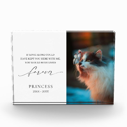 Elegant Eenvoudige Sympathie Bereavement Pet Memor Fotoblokken (Voorkant)