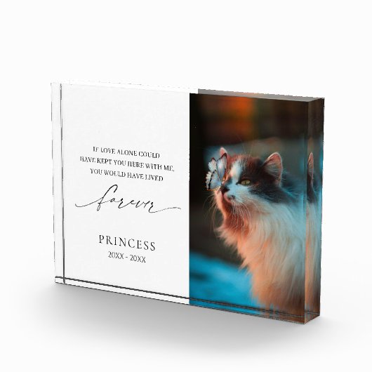 Elegant Eenvoudige Sympathie Bereavement Pet Memor Fotoblokken (Rechts)