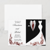 Elegant, eenvoudige trouwuitnodiging, trouwjurk kaart (Voorkant / Achterkant)