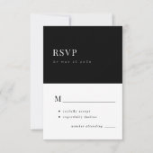 Elegant eenvoudige typografie minimale bruiloft RSVP kaartje (Voorkant)