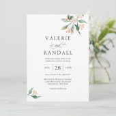 Elegant Eenvoudige Waterverf Botanische Bruiloft Kaart (Staand voorkant)