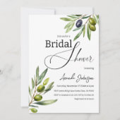 Elegant eenvoudige Waterverf Olijf Vrijgezellenfee Kaart (Voorkant)