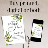 Elegant eenvoudige Waterverf Olijf Vrijgezellenfee Kaart