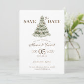 Elegant Eenvoudige Winter Bruiloft Save the Date Kaart (Staand voorkant)